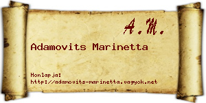 Adamovits Marinetta névjegykártya